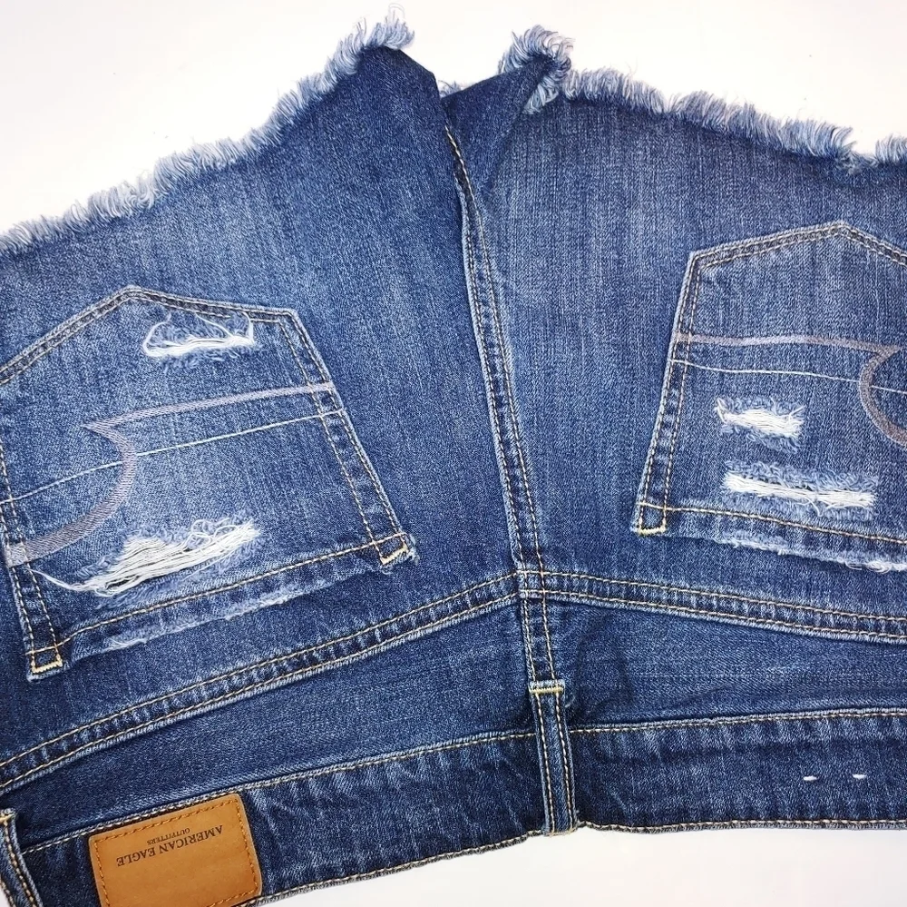 Tomgirl Denim Shortie Distressed Shorts 0